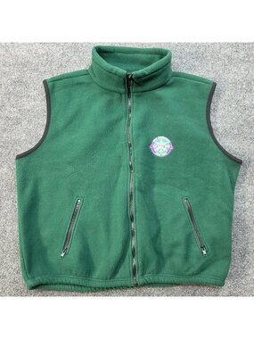 Vintage 90s Harvard Square XL Mad River Glen 50th Anniversary Fleece Vest USA